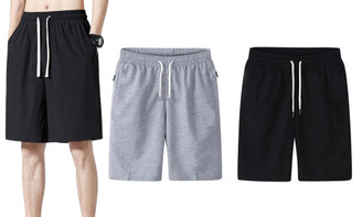 2407 NEW Men's Summer Beach Casual Pants Large Shorts Loose Large Solid Color Drawstring Shorts 8812LA