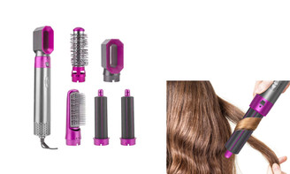 2407 NEW Five in one hot air comb automatic hair styling hair blowing comb curling stick 8672