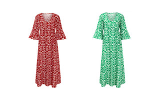 2407 NEW V-neck floral seaside resort beach dress LA8678
