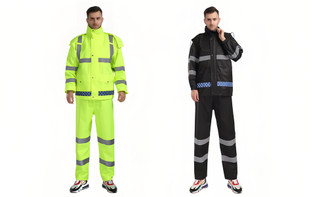 NEW  2408 Outdoor 300D reflective rainproof breathable Oxford cloth raincoat suit  8532