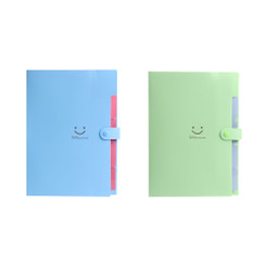 2408 New 2PC A4 smiley face multi-layer organ paper bag folder LA8938