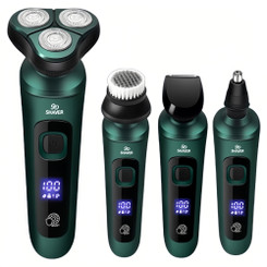 NEW  2409 Wireless Electric Shaver High Power Digital Display Three-Head Floating Shaver USB Rechargeable Washable  8551