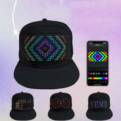 NEW  2409  LED Hats  Display Message Bluetooth Editable Cool Hat  8564