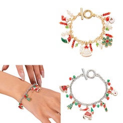 2411 New Christmas Tree Santa Claus Pendant Bracelet 8965