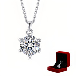 NEW  2411 Women Moissanite Element Necklace（Six Claws）9003