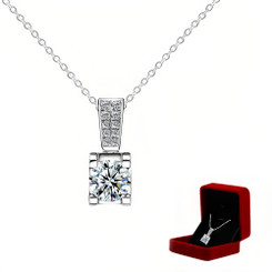 NEW  2411 Women Moissanite Element Necklace（Four claws）9005