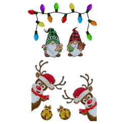 2411 New Christmas Elk Dwarf Light Bulb Car Refrigerator Decoration Magnetic Reflective Stickers 8982