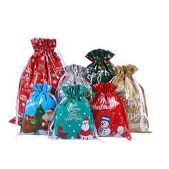 2411 New Christmas drawstring gift candy gift bag 8984
