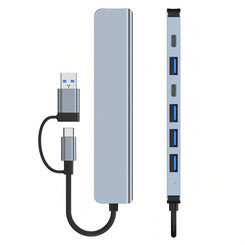 NEW  2503 USB C Hub  7 in 1 USB Splitter Multiport Adapter 9052