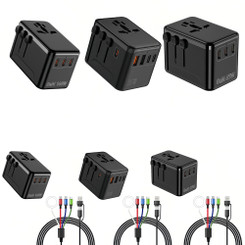 NEW  2503 Universal Travel Adapter International Plug Adaptor  USB A and  USB C Charging Ports(Type C, G, A, I)  9060