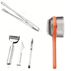 NEW  2504  Kitchen Multifunctional Peeling Knife Fruit Peeler Grill Clip 5-Piece Set   9407