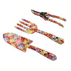 NEW  2505  3 Piece Garden Tool Set with Red Print  Trowel Cultivator Pruning Shear  9614