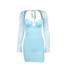 NEW  2506 Sexy Strapless Hollow Out Ruched Dress  9655