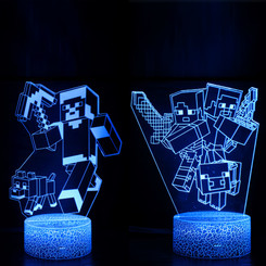 NEW  2508 3D Pixel Touch Remote Control Colorful Lights Acrylic Night Light  9707