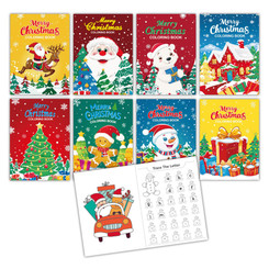 NEW  2509  Christmas Coloring Book For Children Cartoon DIY Drawing 8 Books  9459