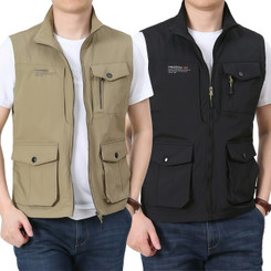 NEW 2509 Loose Multi Pocket Workwear Vest With Shoulder And Vest 9570