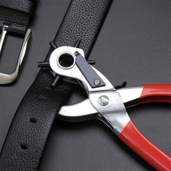 NEW 2510 Leather Hole Puncher - 6 in 1 Belt & Watch Strap DIY Tool with Safety Lock, Precision Rotary Head for Leather, DIY Crafts 9829