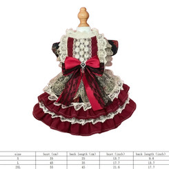 NEW 2510 Pet Lolita Princess Wind Dress Lace Edge Teddy Dress 9578