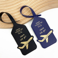 NEW 2511 2/4Pcs Double-Sided Thickened PU Leather Luggage Tag Gold Foil Label Hot-Pressed Paper Card For Air Travel Waterproof And Wear-Resistant Boarding Pass  9945