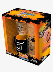 ABYstyle Naruto Shippuden Gift Set Includes 1 Drinking Glass, 1 Shot Glass and 1 Ceramic Coffee Tea Mug 11 Fl Oz Drinkware Home Kitchen Merch Gift