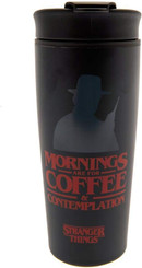 Pyramid International Stranger Things Double Walled Eco Travel Cup with Resealable Non-Drip Lid, Coffee and Contemplation Graphic 370ml/13ox- Official Merchandise