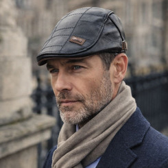 NEW  2512 Windsor Noir PU Leather Flat Cap P912