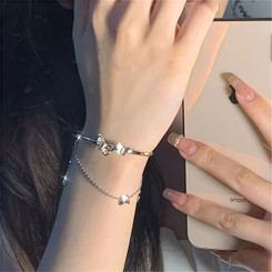 NEW  2511  Butterfly Semi-Bangle Chain Bracelet P916