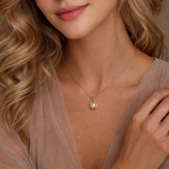 French Elegance 14K Gold-Plated Pearl Cup Pendant Necklace