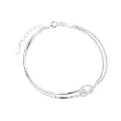 NEW 2602  Geometric Knot Adjustable Bracelet in S925 Sterling Silver 9991