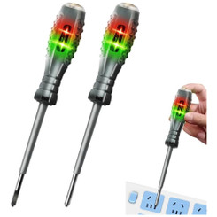 NEW 2603 2PCS LED Voltage Tester Screwdriver Live Wire Detector Electrical Test Pen B055