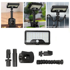 NEW 2603 Solar Motion Sensor LED Light, 3-in-1 Outdoor Clip Light with Tripod & Remote Control B073