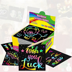 NEW 2604  Rainbow Scratch Notes Art Kit with Stylus & Dispenser  Y078