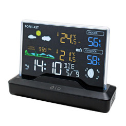 NEW 2604 Wireless Weather Station– Colourful LCD Display with Outdoor Sensor, Radio-Controlled Clock, Temperature Humidity Barometer & Moon Phase J103