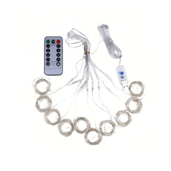 NEW 2604  3x3m 300 LED Curtain Fairy Lights with Remote & Hooks USB Powered  Y091