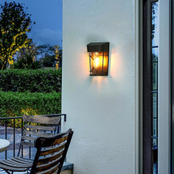 NEW 2604 Solar Powered LED Outdoor Wall Lights 2 Pack, Waterproof Up & Down Garden Fence Lights Auto On/Off B122