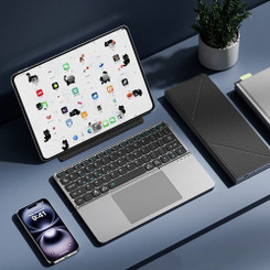 NEW 2604 Wireless Foldable Bluetooth Keyboard with Touchpad, Detachable Leather Stand, Portable for Tablet & Phone B127