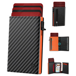 NEW 2605 Men’s RFID Leather Wallet with Pop-Up Cards, Magnetic Closure, ID Window & Coin Pocket B134