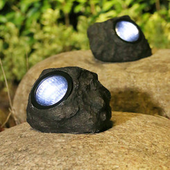 NEW 2605 Natural Stone Solar Garden Lights, Waterproof Outdoor LED Landscape Spotlights for Yard & PathwayB138
