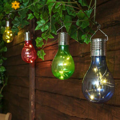 NEW 2605 Solar Hanging Bulb Lights Outdoor Waterproof LED Festival Garden Decor Lamp Set of 5 B140