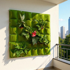 NEW 2606 Latto Home Vertical Garden Planter Wall Hanging Grow Bag with Multi Pockets for Herbs Flowers Vegetables B1034
