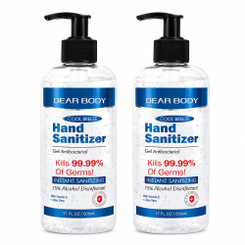 2 Pack 500ml Antibacterial Hand Sanitiser Gel with Pump 75% Alcohol B201