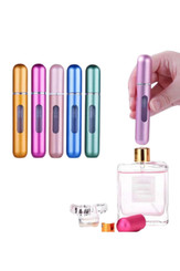 Pack of 5 Travel Perfume Atomisers 8ml Refillable Spray Bottles 5494