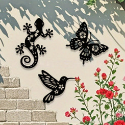 NEW 2607 3PCS Outdoor Wall Decor Metal Wall Art Garden Fence Hanging Ornament B206