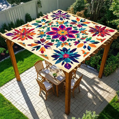 NEW 2607 Boho Mandala Sun Shade Canopy – UV Protection Outdoor Patio Garden Tapestry B208