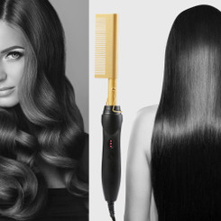 NEW 2607 Electric Hair Straightening Comb – Wet & Dry Hair Styling Brush B215