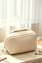NEW 2607  Portable Large Capacity Pillow Makeup Bag PU Leather Travel Wash Bag  Y190
