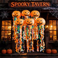 NEW 2607 3PCS Halloween Pumpkin Paper Lantern Decorations B225