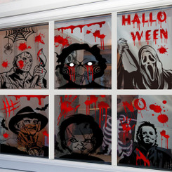 NEW 2607 Halloween Static Cling Window Stickers Reusable Ghost Pumpkin Bat Window Decals for Home Party Decor B227