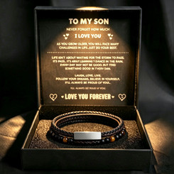 NEW 2607 Men Multi Layer Leather Bracelet  Gift Box Y196