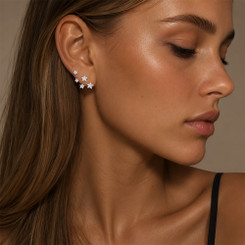 NEW 2607 Lumea Small Diamond Star Stud Earrings for Women B236